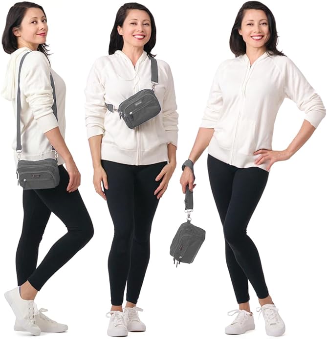 biaggi Flexmates Convertible Anti-Theft Crossbody Bag for Women | Lightweight On-The-Go Travel Organizer, RFID Blocking