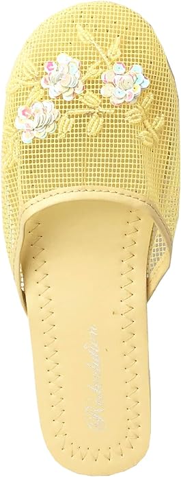 REDVOLUTION Women's Chinese Mesh Slipper Floral Flip Flop Sandals | 1313