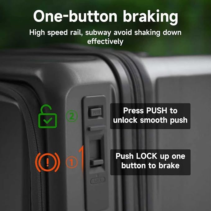ROAMING Expandable 28-Inch Checked Luggage with Mute Brake Wheels Airline Approved Hard Shell Suitcases with Front Pocket Top Opening Luggage with TSA Lock for Short Business Travel, Palm Grey