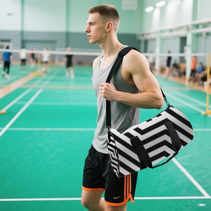 Vintage- Style Geometric Design Foldable Foldable Duffle Bag For Travel Oxford Tote Bags Adjustable Shoulder Strap, Convertible Carry Backpack Retro Gym Bag For Travel Pilates Gym Gear Women