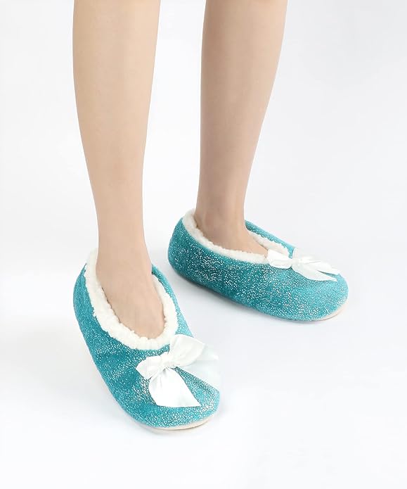 Panda Bros Slipper Socks for Women Grippers, Fuzzy Cozy Fleece Slipper Socks, Soft, Warm House Slippers