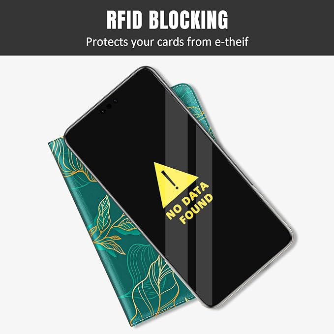 Rimilak Passport Holder, RFID Blocking Passport Cover Wallet Travel Essentials, Leather Travel Air Ticket Documents Organizer Protector for Women and Men, Gold Leaves