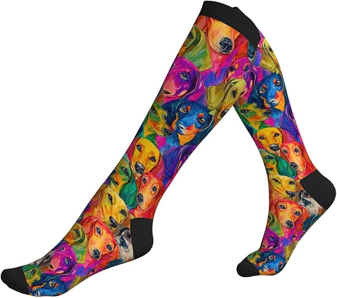 Compression Socks Knee High Circulation Support Socks For Women Men Athletic Running Work Hiking Cycling Travel