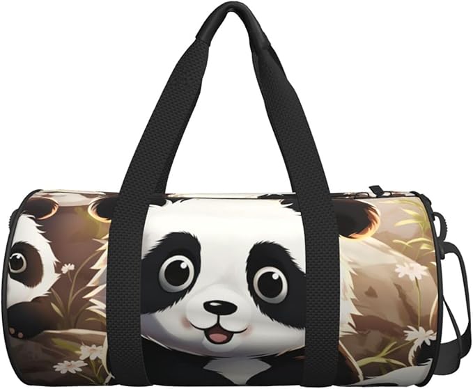 Travel Duffel Bag Lightweight Carry On Weekender Overnight Bags Cute Panda Animal Sports Tote Gym Backpack with Adjustable Strap Hospital Bags Foldable Luggage Bag for Women Men