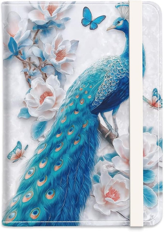 PU Leather Passport Holder Cover 5.9×4.3 Inch with Credit Card Slot and Boarding Pass Slot Combo Blocking Passport Holder Wallet Cover Case for Travel Boarding Essentials (Peacock)