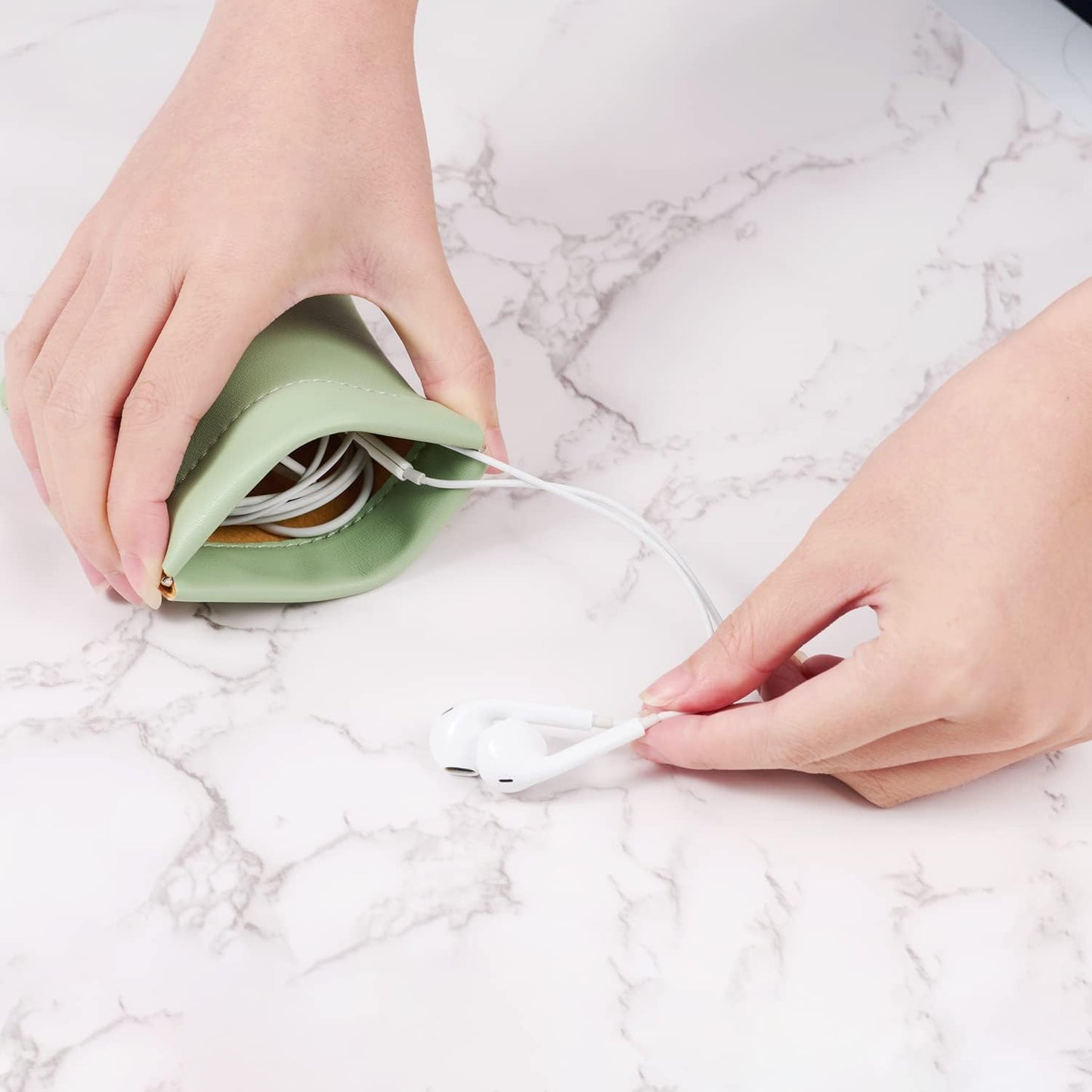 2 Pack PU Leather Slim Engagement Wedding Ring Pouch Leather Jewelry Pouch Christmas,Wedding Party Favor Gift Bag(Orange)