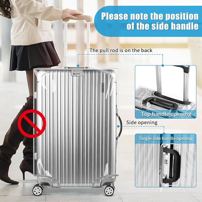 Yotako Clear PVC Suitcase Cover Tough Protector, 32 Inch Luggage Covers for Wheeled Suitcase 32" Gift