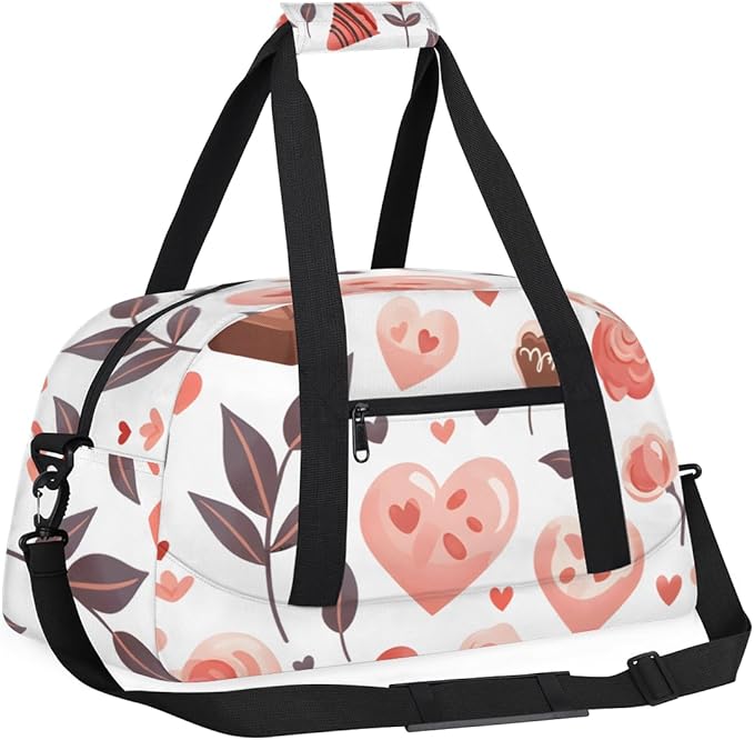 Green Leaf Love Chocolate Kids-Duffel-Bags Gymnastics Dance Bag Carry-On Overnight Travel Gym Lightweight Dance Sports Bags For Girls Boys Kids，