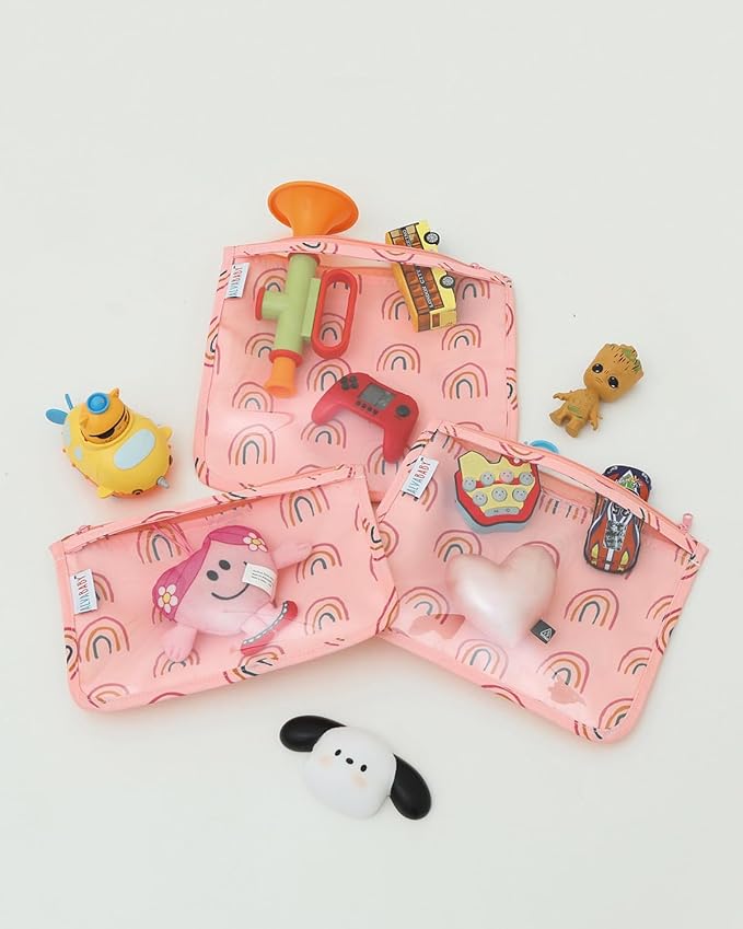 ALVA Diaper Bag Pouches | 3pcs Mess-Proof Travel Toiletry | TSA Approved Toiletry Bag | Cosmetic Makeup Bag Diaper Organizer for Baby and Mom Essentials