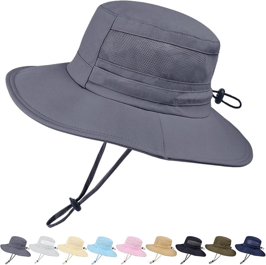 Sun Hat for Men/Women, UPF 50+ Fishing Hat,Waterproof Wide Brim Bucket Hat Foldable Boonie Hat for Hiking Garden Safari Beach