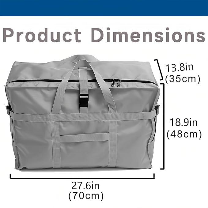 Arxus Large Duffel Bag, Waterproof Carry on Weekend Overnight Storage Bag over Luggage for Airline, Travel, Camping, Moving