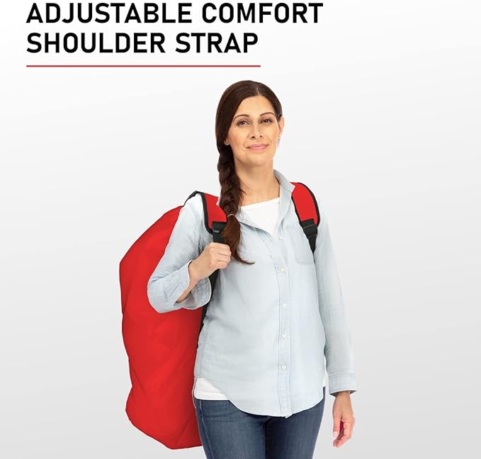 KiddiGo Car Seat Travel Bag for Airplane, Red, 33” H x 18” W x 18” D, Fits Most Standard Convertible, Booster & Infant Car Seats, Gate Check Universal Size Car Seat Cover, Easy Carry Design