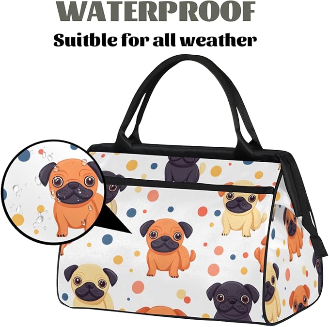 Animals Dog Overnight Weekender Bag for Women Men Travel Duffel Bags Waterproof Luggage Carry on Sports Yoga Gym Bag
