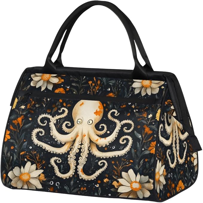 Octopus Theme Overnight Weekender Bag for Women Men Travel Duffel Bags Waterproof Luggage Carry on Sports Yoga Gym Bag