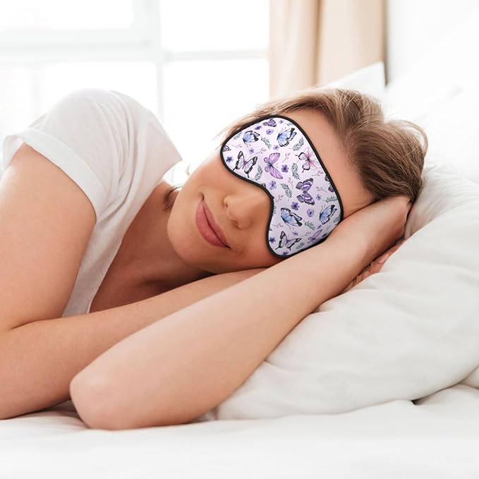 Butterflies Sleep Mask Breathable Soft Eye Mask for Sleep for Women Men Lightweight Eye Cover for Travel, Night Work, Nap, Office