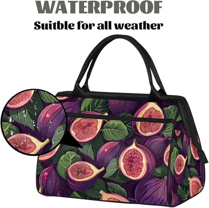 Fig Plants Overnight Weekender Bag for Women Men Travel Duffel Bags Waterproof Luggage Carry on Sports Yoga Gym Bag