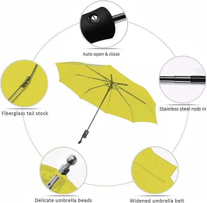 MRTLLOA 42/49 Inch Compact Travel Essentials Umbrella for Rain, Lightweight, Portable, Automatic, Strong, Waterproof Folding Umbrellas for Women, Men and Teenagers