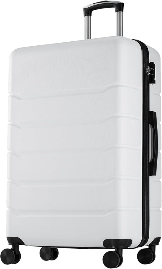 OLIXIS 29 Inch Luggage, Hardside Checked Suitcase with Spinner Wheels, Lightweight ABS Hard Shell Travel Luggage, TSA Approved Lock, Expandable Large Suitcase for Business & Travel–White