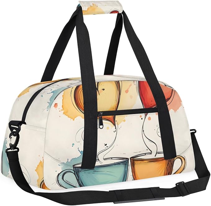 Love's Coffee Kids-Duffel-Bags Gymnastics Dance Bag Carry-On Overnight Travel Gym Lightweight Dance Sports Bags For Girls Boys Kids，