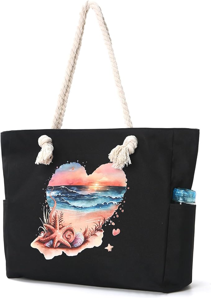 Beach Bags for Women Large Waterproof Beach Travel Tote Bags Sandproof Swim Pool Bag Canvas Zipper Big Tote