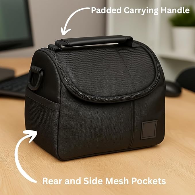 Medium Padded Camera Bag with Shoulder Strap – DSLR & Mirrorless Camera Carrying Bag, Lightweight Protective Crossbody Camera Bag