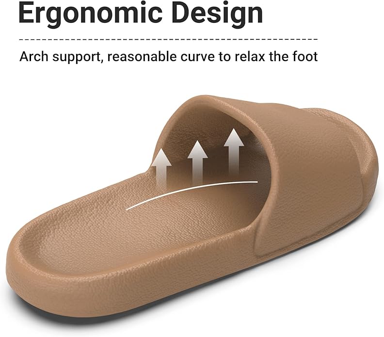 Shower Shoes for Women & Men - Non-Slip House Slippers - Cloud Comfort Slides - Quick-Dry, Arch Support - Perfect for Bathroom, Beach, Pool, Travel