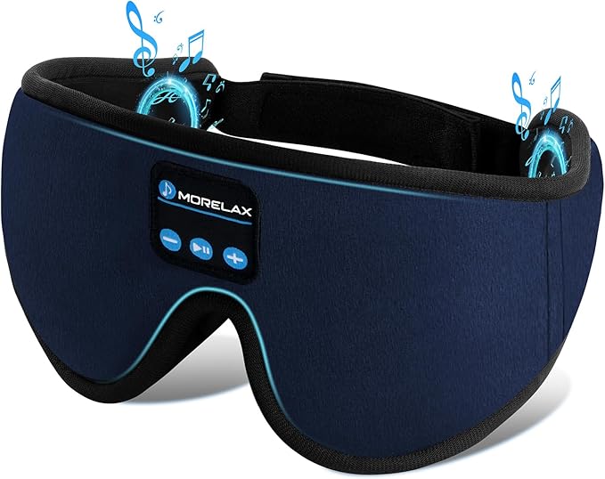 Sleep Mask with Bluetooth Headphones, 3D Sleep Mask Wireless Music Eye Mask for Sleeping Side/Back Sleepers Sleep Headphones Gift (Azure)