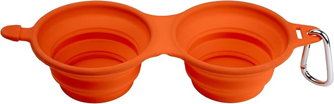 Silver Brush Limited 9055 Silver Essentials Double 230ml/7.8oz Collapsible Water Bowl with Closure, Leak-Proof Paint Brush Water Cup for Water Media, for Studio, Travel, and Plein Air, Orange, 2 Pack