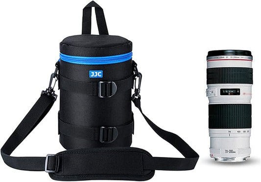 JJC Deluxe Lens Carrying Case Bag for Canon EF 70-200mm f4L IS II USM/f/4L USM, EF 28-300mm f3.5-5.6 L IS, EF 70-300mm f4-5.6L IS USM, for Nikon AF-S 70-200mm f4G ED VR & lenses below 4.3"x7.4"