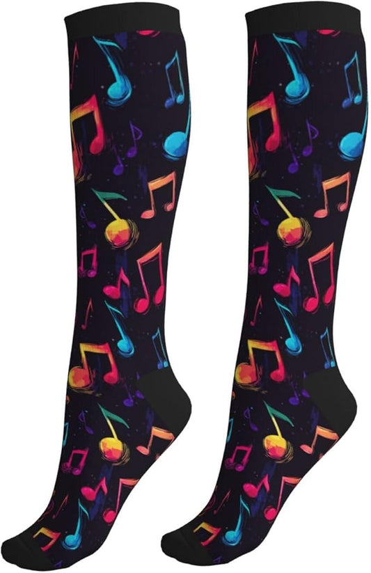 Compression Socks Knee High Circulation Support Socks For Women Men Athletic Running Work Hiking Cycling Travel