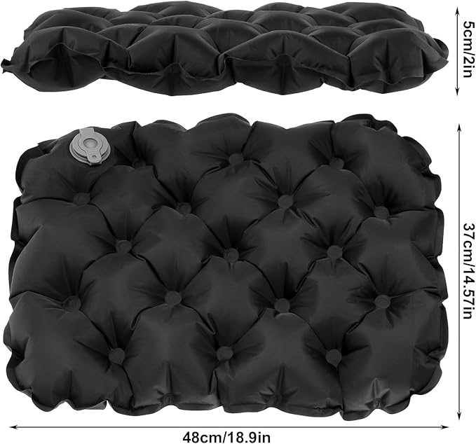 Inflatable Seat Cushion Portable Travel Airplane Seat Cushion Self-Inflating Camping Air Sitting Pad Portable Bleacher Cushions for Office Chair Hiking Outdoor Climbing Kayak Patio Car