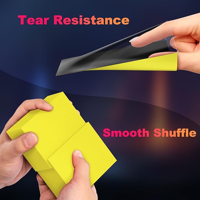 200 Pack Card Sleeves, Matte Dual Trading Card Sleeves with Opaque Back & Smooth Shuffle, Tear Resistant Card Protectors for MTG, TCG and Game Cards (Lightning Yellow)