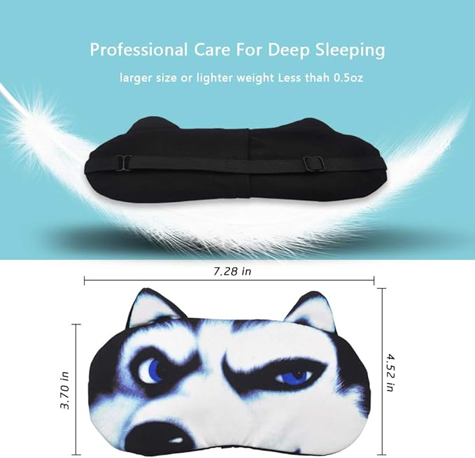 Tphon Sleep Mask for Adult Kids Boys Girls Funny Blindfolds Soft Cute Animal Sleeping Masks with Adjustable Strap for Travel Naps Shift Works Games