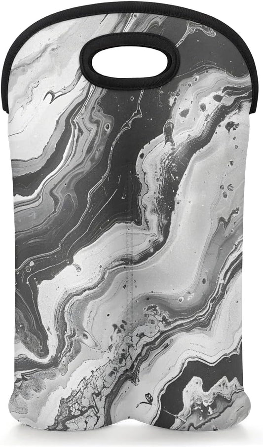 Wine Carrier Tote Personalized Bag for 2 Bottles - Neoprene Wine Bottle Holder with Carry Handle, Wine Protective Bag Insulated Bag Beer Cans Water Bottle Holder for Travel Picnic,Style15