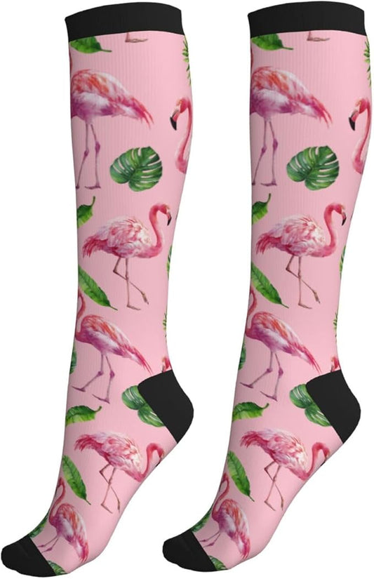 Compression Socks Knee High Circulation Support Socks For Women Men Athletic Running Work Hiking Cycling Travel