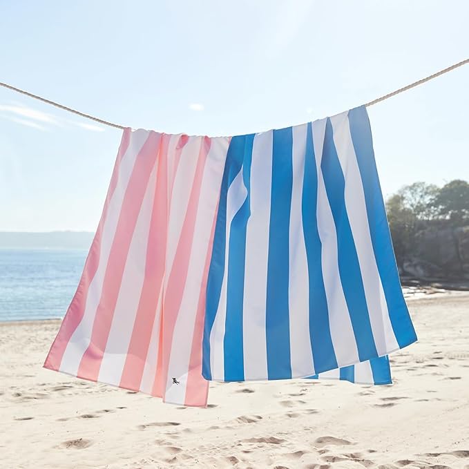 Dock & Bay Beach Towel - Quick Dry, Sand Free - Compact, Lightweight - 100% Recycled - Includes Bag - Set of 4 - Cabana Classics, Large (160x90cm, 63x35)
