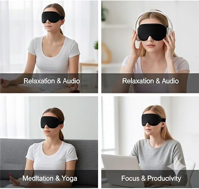 3D Contoured Sleep Mask for Women & Men, 100% Blackout Blindfold - Zero Pressure on Eyes & Lashes, Comfortable Memory Foam with Breathable Cover for Sleeping, Travel, Nap, Meditation, Lash Extensions