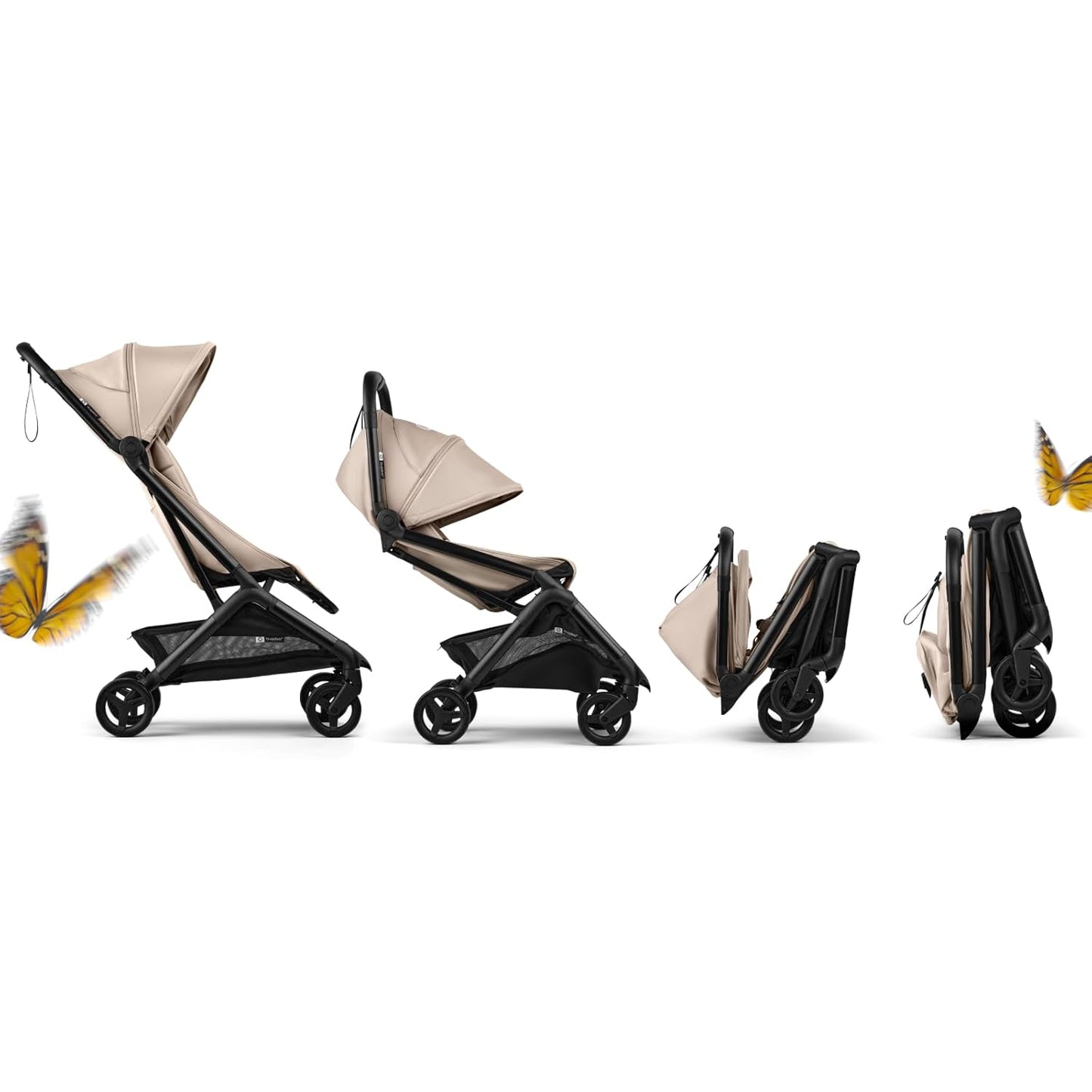 Bugaboo Butterfly 2 Travel Stroller, Ultra-Compact One-Second Fold, Lightweight and Airplane-Friendly (Taupe)