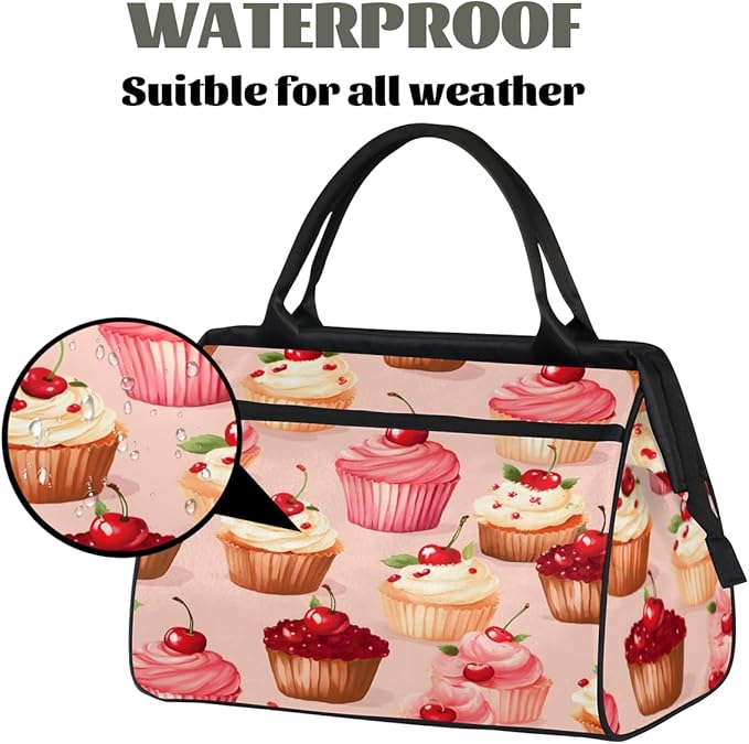 Cake Overnight Weekender Bag for Women Men Travel Duffel Bags Waterproof Luggage Carry on Sports Yoga Gym Bag