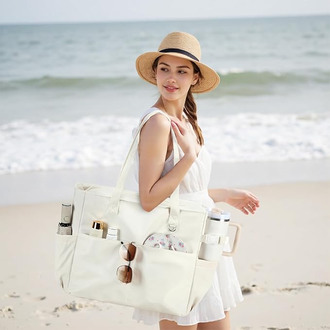 Bluboon Waterproof Beach Tote Pool Bags for Women Ladies Extra Large Carry On Bag With Wet Compartment for Weekender Travel