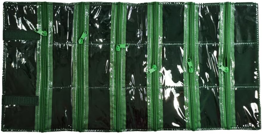 Travel Jewelry Roll Bag Portable Organizer Pouch With Grids&PVC Cover Storage Bags for Necklace, Bracelet, Bracelet,Ring, Badge, Pendant