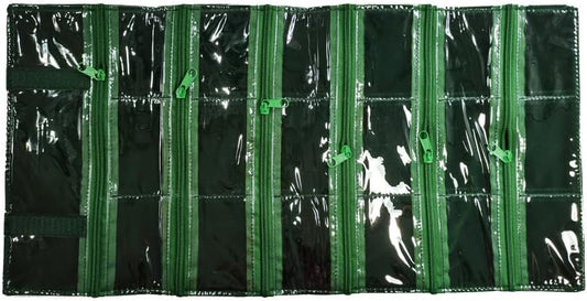 Travel Jewelry Roll Bag Portable Organizer Pouch With Grids&PVC Cover Storage Bags for Necklace, Bracelet, Bracelet,Ring, Badge, Pendant