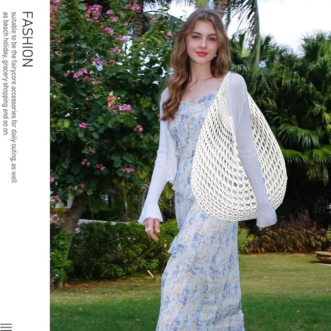 Large Beach Bags for Women Summer Beach Tote Bag Aesthetic Tote Bag Hippie Bag Knit Bag