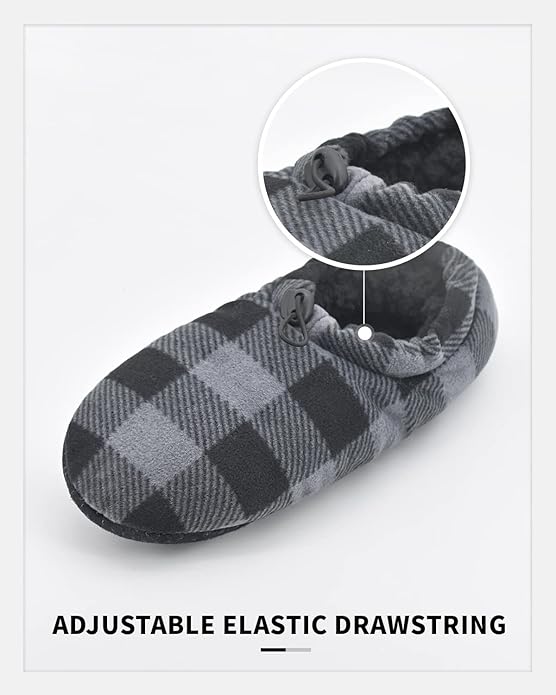 Panda Bros Mens Slipper Socks With Non Skid Bottoms, Warm Slipper Socks With Grippers For Men, Fuzzy House Slippers