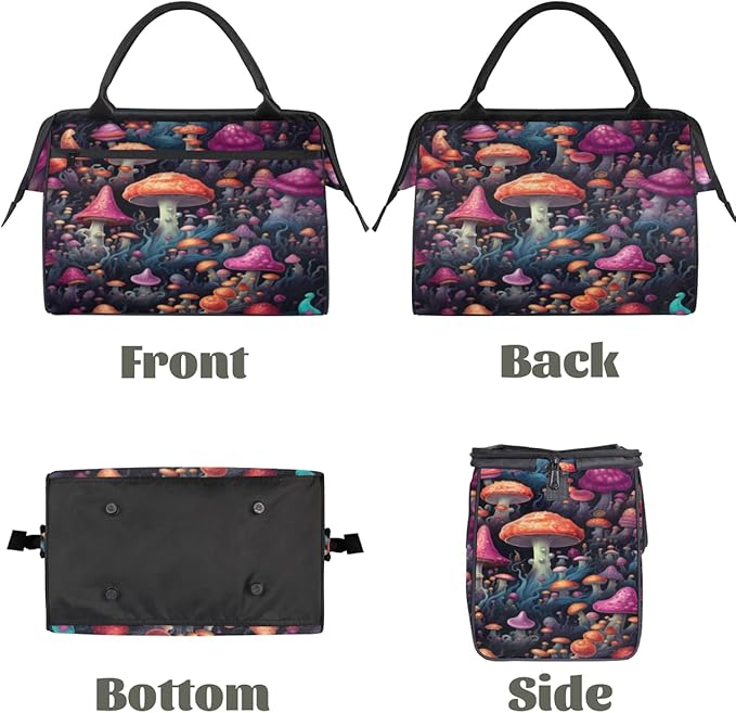 Boho Mushroom Overnight Weekender Bag for Women Men Travel Duffel Bags Waterproof Luggage Carry on Sports Yoga Gym Bag