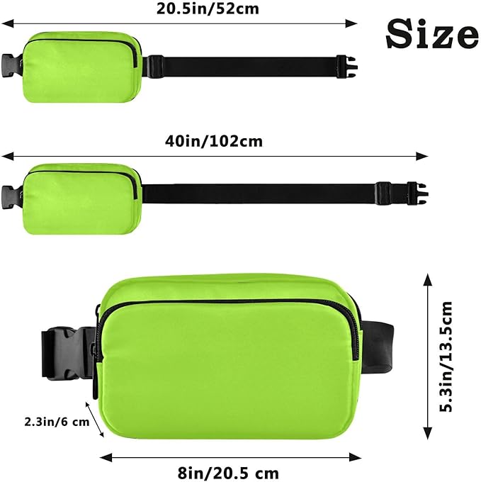 Fanny Pack for Women Men Water Resistant Fashion Waist Packs with Adjustable Strap Belt Bag for Travel Workout Jogging Hiking Green Yellow
