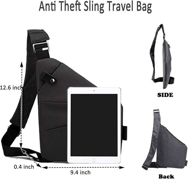 ZUEVI Anti Theft Travel Sling Bag for Women/Men - Fashion Crossbody Purse for Casual Traveling