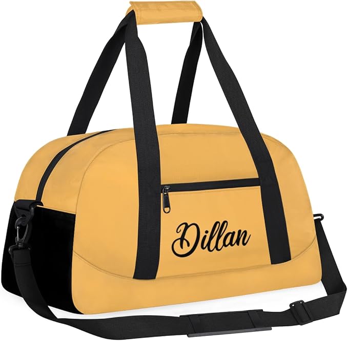 Custom Name Gym Duffel for Kids,Personalized Sports Bag Lightweight Gym Bags for Boys & Girls,Fitness Travel Weekender for Travel, Workout Peach