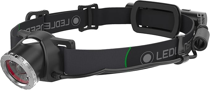Ledlenser MH10 Rechargeable Headlamp - Black, 600 Lumens - High Weight-to-Lumen Ratio LED Headlamp - 120-Hour Runtime Rechargeable Headlight - Integrated Red Rear Visibility Hard Hat Light