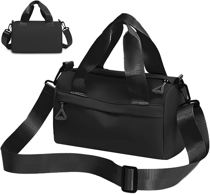 Mini Gym Bag for Women Mini Gym Bag, 9.5x4.7x5.5 inch Nylon Duffle, Handheld/Crossbody/Shoulder Duffle with Adjustable Strap, Zipper Small